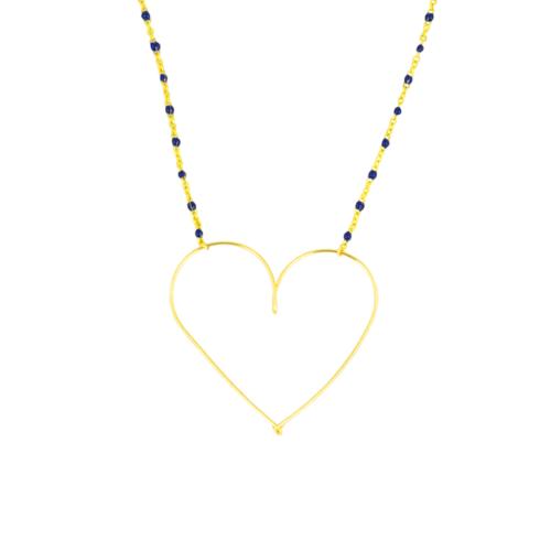 
                      
                        Collier "moyen coeur" chainette avec perles 
                      
                    