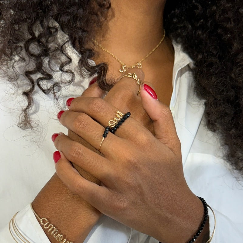 Elastic ring with stones